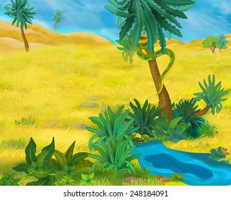 Cartoon Scene Wild Africa Animals Stage Stock Illustration 248184091 ...