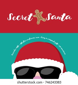 Cartoon Secret Santa Christmas Party Background Template.