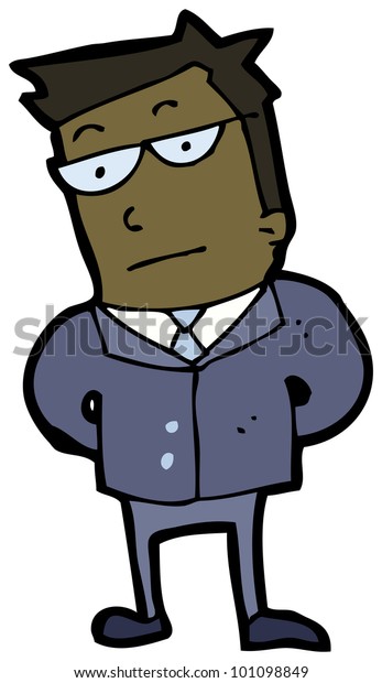 Cartoon Serious Business Man Stock Illustration 101098849