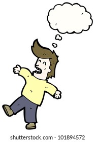 Cartoon Shocked Man Falling Backwards