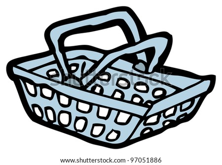 Cartoon Shopping Basket Stock Illustration 97051886 - Shutterstock