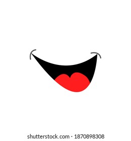 Cartoon Smile Mouth Lips Teeth Tongue Stock Vector (Royalty Free ...