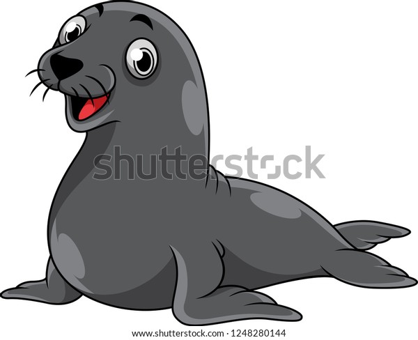 Cartoon Smiling Seal Stock Illustration 1248280144