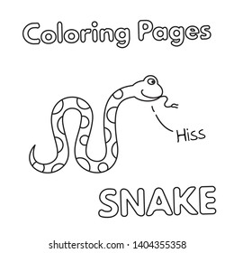 Cartoon Snake Illustration Coloring Book Pages Stock Illustration ...