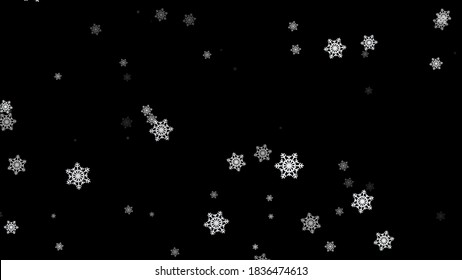 Cartoon Snow Falling With Alpha Channel Transparency Background