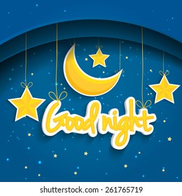 Cartoon Star Moon Wishing Good Nigh Stock Illustration 261765719 ...