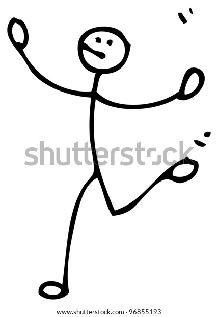 Cartoon Stick Person Skipping Stock Illustration 96855193 | Shutterstock