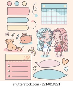 Cartoon Stickers For Goodnotes And Everything Pastel Sweet Colors 