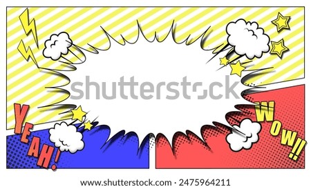 Cartoon style backgrounds and surprising frames