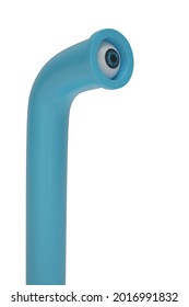 A Cartoon Style Periscope With Eye. 3D Rendering. 3D Illustration.