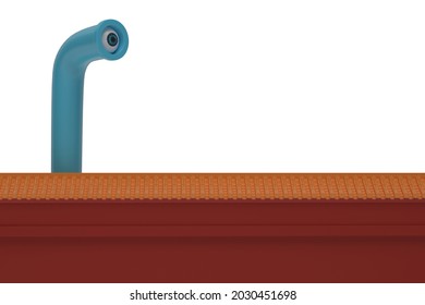 A Cartoon Style Periscope With Eye. 3D Rendering. 3D Illustration.