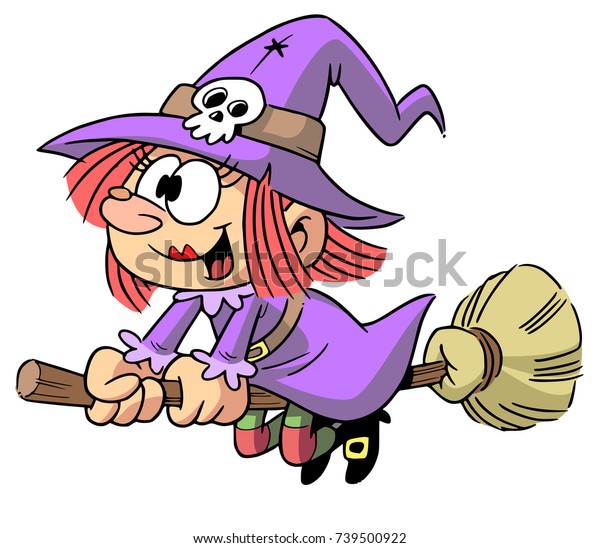 Cartoon Style Witch Red Hair Wart Stock Illustration 739500922