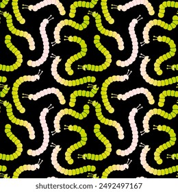 Cartoon summer print seamless caterpillars pattern for wrapping paper and fabrics and linens and kids clothes print and party accessories 