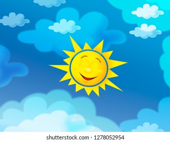 Cartoon Summer Sky Background Space Text Stock Illustration 1278052954 ...