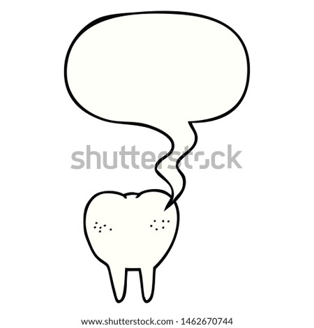 cartoon tooth with speech bubble