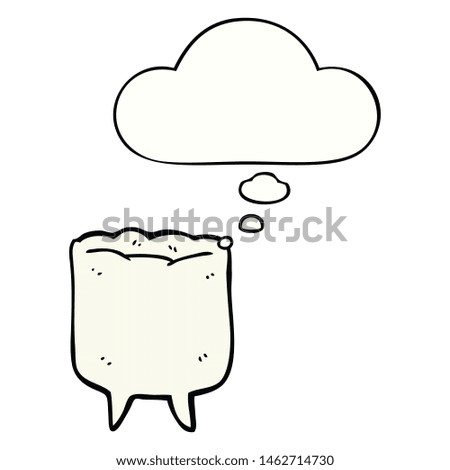 cartoon tooth with thought bubble