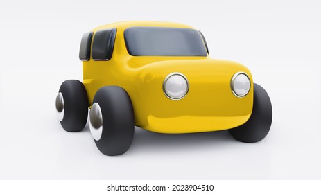 Cartoon Toy Car . 3d Illustration