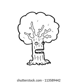 cartoon tree and face