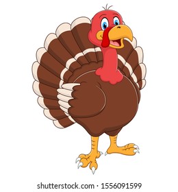 Cartoon Smiling Turkey Bird Presenting Stock Vector (Royalty Free ...