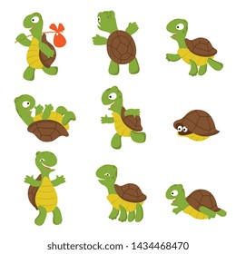 Cartoon Turtle Cute Tortoise Wild Animal Stock Illustration 1434468470 ...