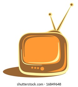 Cartoon Vintage Tv Isolated On White Stock Illustration 16849648 ...