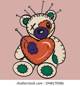 cartoon voodoo bear illustration