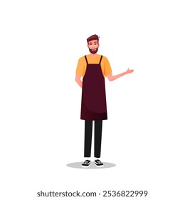 Cartoon waiter character vector illustration - Powered by Shutterstock