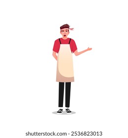 Cartoon waiter character vector illustration - Powered by Shutterstock