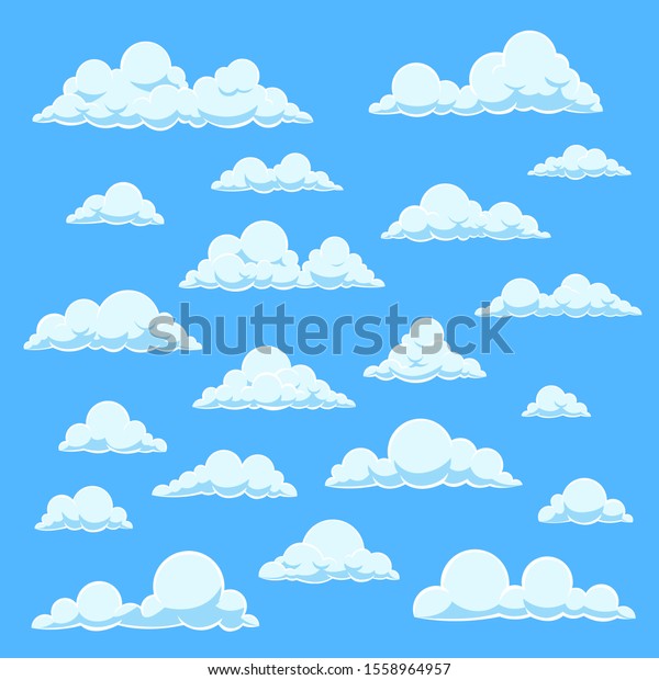 Ilustracion De Stock Sobre Nubes Blancas De Dibujos Animados Cielo 1558964957