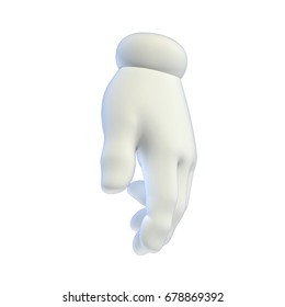 Cartoon White Hand 3d Rendering