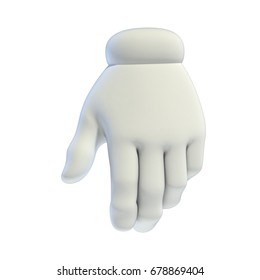 Cartoon White Hand 3d Rendering