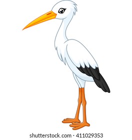 Cartoon White Stork Stock Illustration 411029353 | Shutterstock