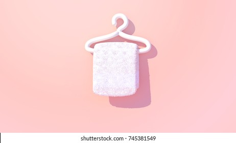 Cartoon white towel. 3d rendering picture.