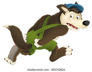 Cartoon wolf    illustration for the children