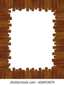 Cartoon Wooden Frame Illustration Children Stock Illustration 656953474 ...