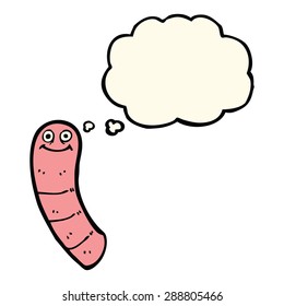 cartoon worm with thought bubble