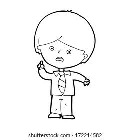 Cartoon Worried School Boy Raising Hand Stock Illustration 172214582