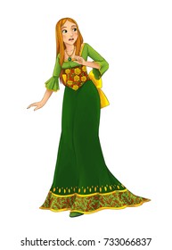 Cartoon Young Princess Smiling Beautiful Woman Stock Illustration ...