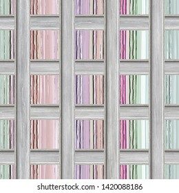 Carving vertical stripes pattern on background seamless texture, patchwork pattern, grunge texture, 3d illustration