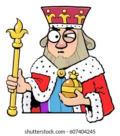 Carzy Looking Cartoon King Stock Illustration 607404245 | Shutterstock