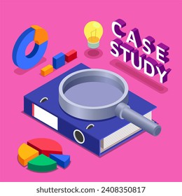 Case study composition in isometric view