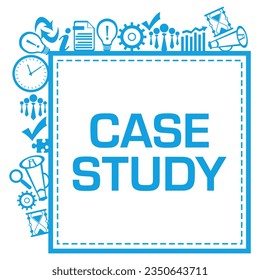 Case Study concept image with text and business symbols.