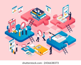 Case study illustration in isometric view
