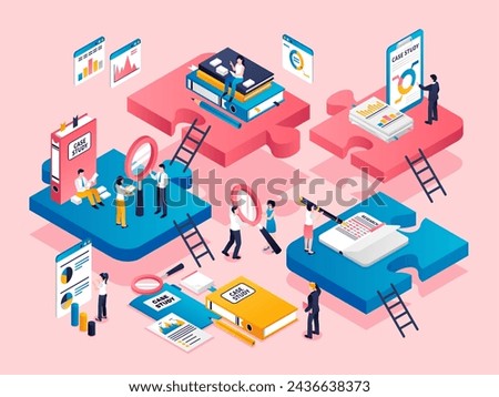 Case study illustration in isometric view