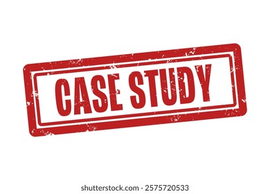 Case Study. A red stamp isolated on white background.