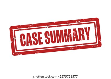 Case Summary. A red stamp isolated on white background.