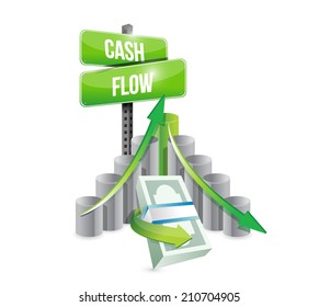 Cash Flow Business Graph Illustration Design Over A White Background