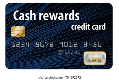 A Cash Rewards Credit Card Is Isolated On A White Background. For Every Dollar You Spend You Get A Percentage Back, Typically 0.5 To 1.5%.