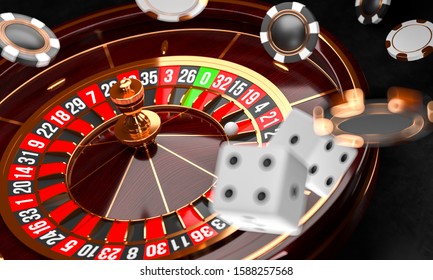 Casino Background Luxury Casino Roulette Wheel Stock Illustration