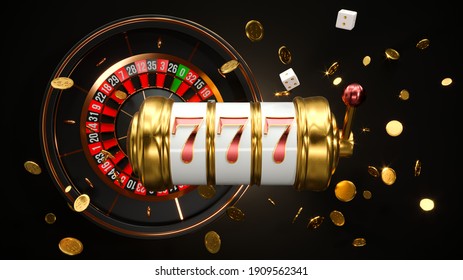 Casino Background Slot Machine Roulette Wheel Stock Illustration 1909562341